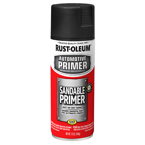 Rust-Oleum black sandable automotive primer spray can for smooth rust-inhibiting finish under $50 Paint & Supplies