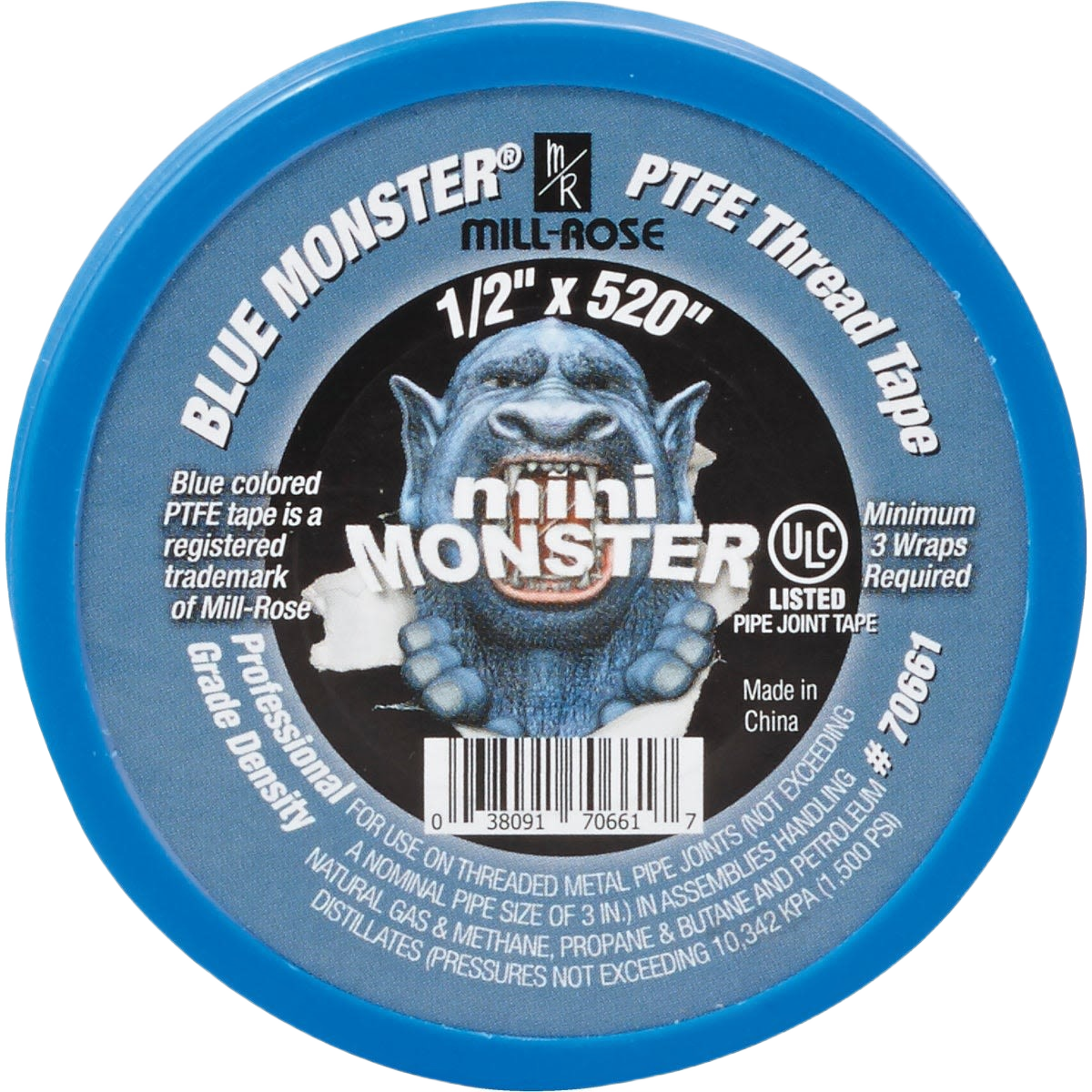 Blue Monster PTFE thread seal tape roll for plumbing and pipe fittings in home improvement under $50 collections
