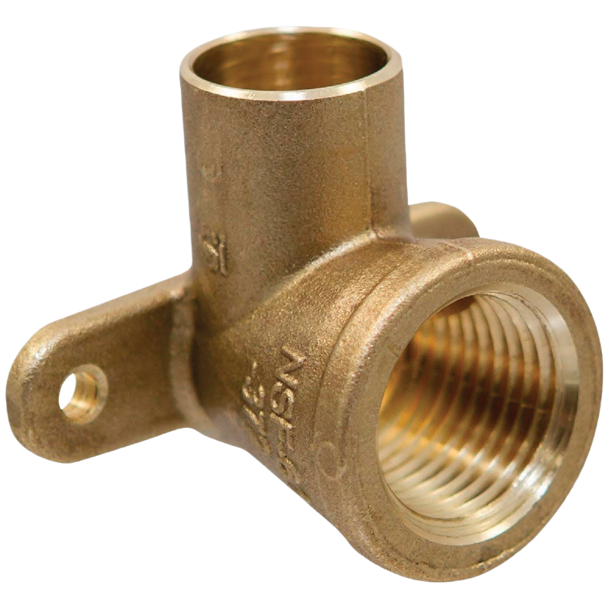 Brass 90-degree drop elbow fitting with threaded and copper connections for plumbing and copper pipe fittings collections