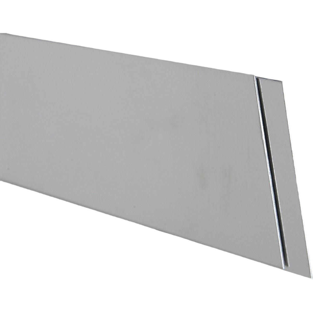Stainless steel strip stock measuring 1 by 12 inches with 0.028 thickness for hardware and home improvement projects