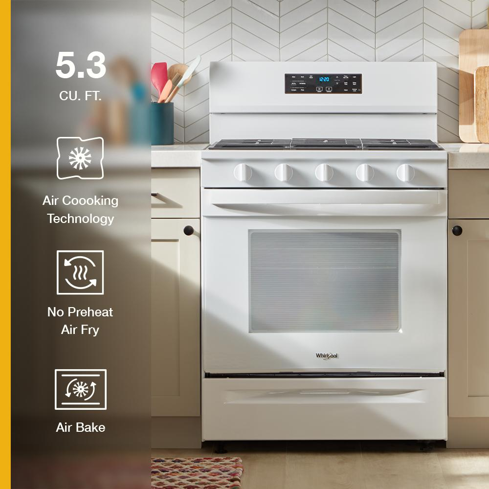 30-inch Gas Range with Air Cooking Technology, No Preheat Air Fry and Air Baking and Self Clean