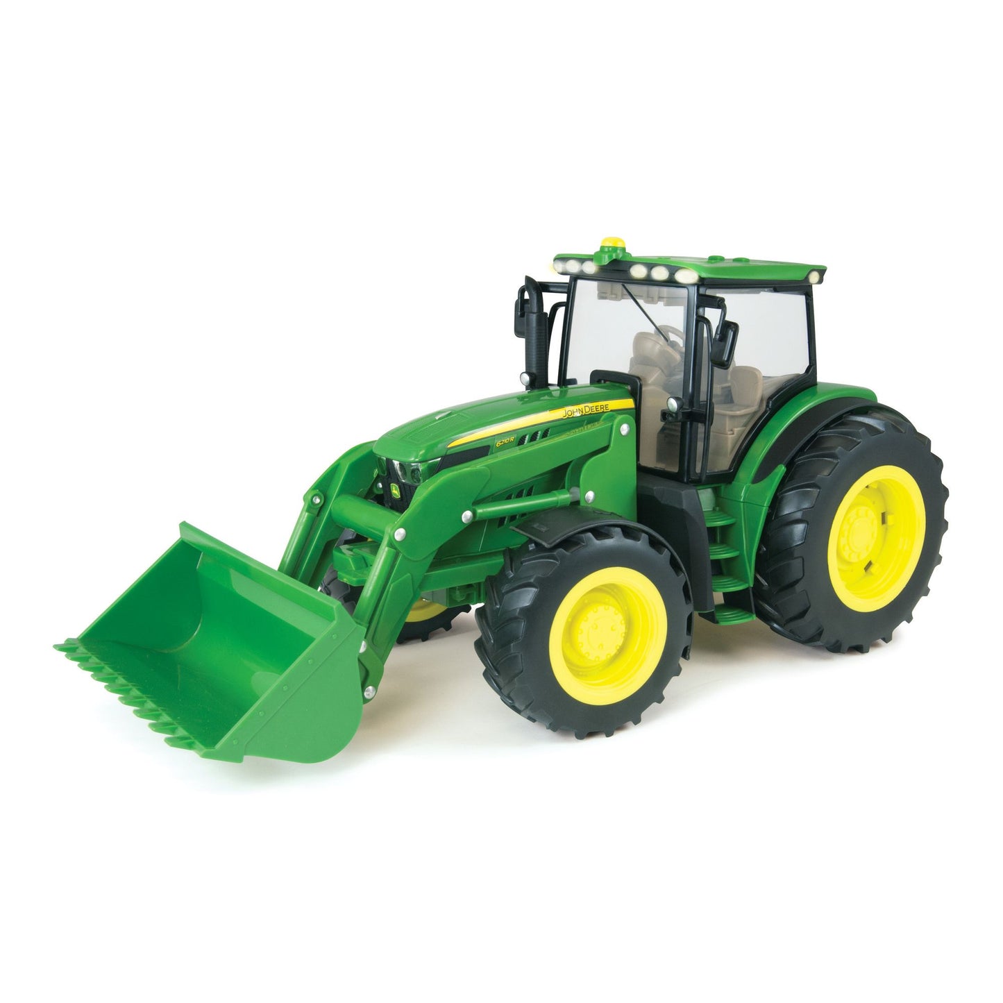Green and yellow 1:16 scale model tractor with loader from John Deere in Vehicles & Remote Controlled Toys collection