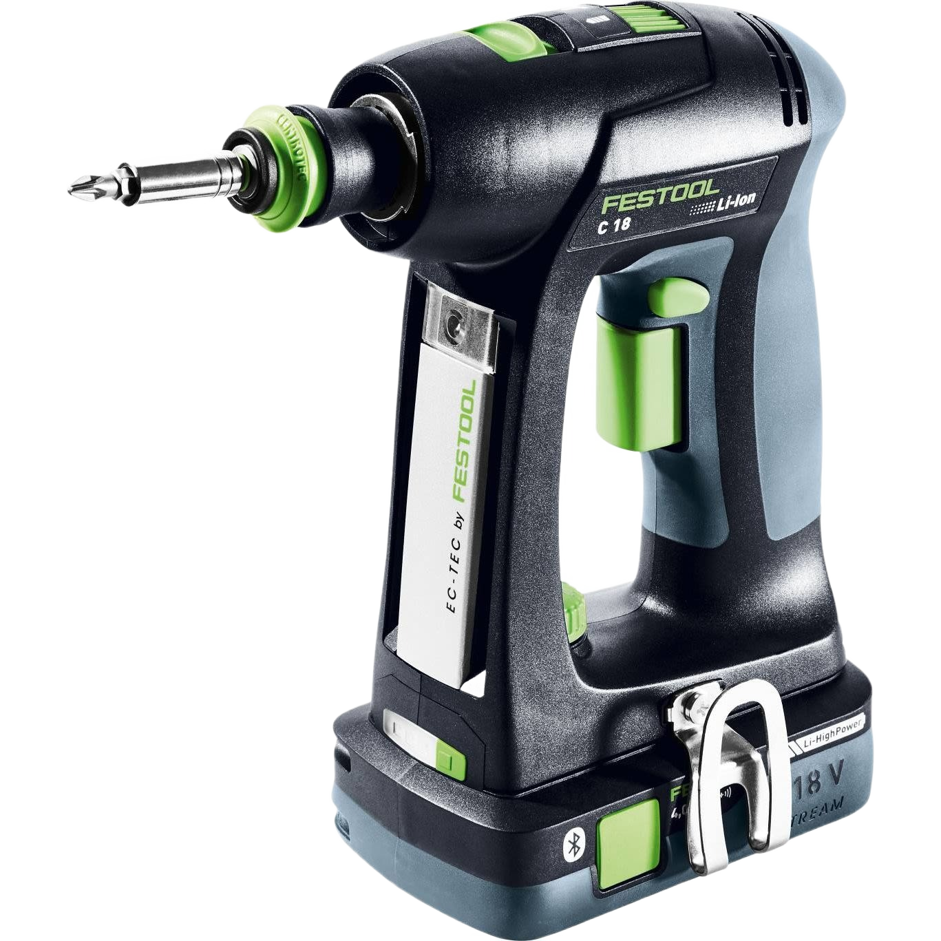 Compact cordless drill with ergonomic handle, lithium-ion battery, and Bluetooth connectivity for home improvement tasks