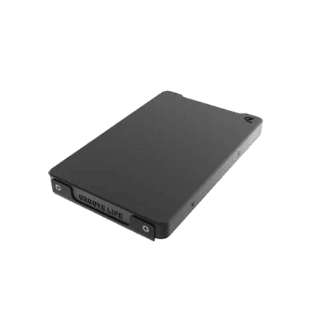 Sleek anodized aluminum alloy wallet in dark gray with minimalist design and durable construction for everyday use