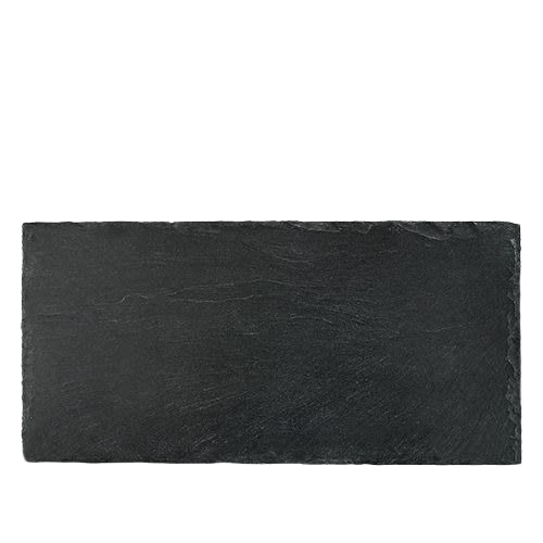 Rectangular black natural slate cheese board with smooth surface and subtle texture for kitchenware and serving needs
