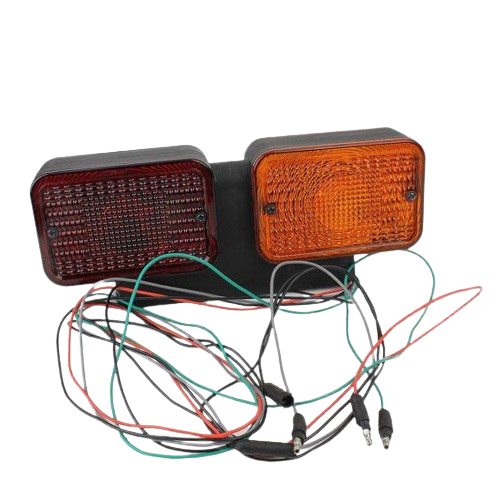 Dual red and amber rectangular lamp with wiring for John Deere parts and home improvement tools collections