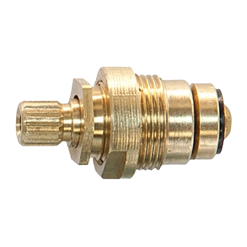 Brass faucet stem part with threaded body and rubber gasket for plumbing repair and faucet maintenance under $50