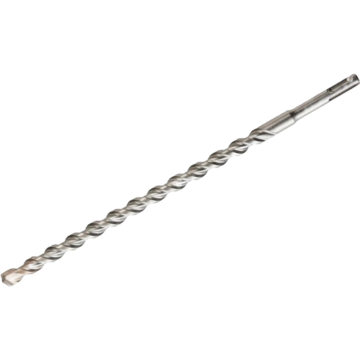 Silver SDS Plus rotary hammer drill bit with 2-cutter design for heavy-duty drilling in power tool accessories and home improvement.