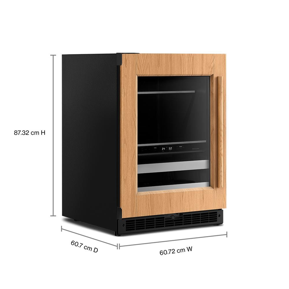 4.8 Cu. Ft. 24-Inch Panel-Ready Beverage Center with 14-Wine Bottle Capacity and Metal-Front Racks