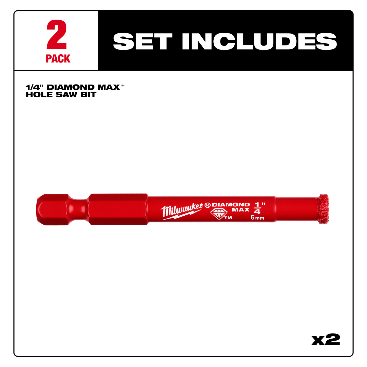 Milwaukee 1/4" DIAMOND MAX™ Hole Saw Bits - (2 Pk)