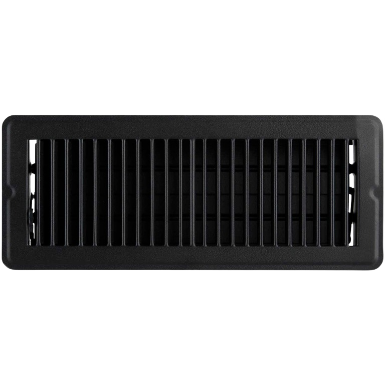 Matte black steel floor register with adjustable louvers for ventilation in Plumbing and Under $50 collections