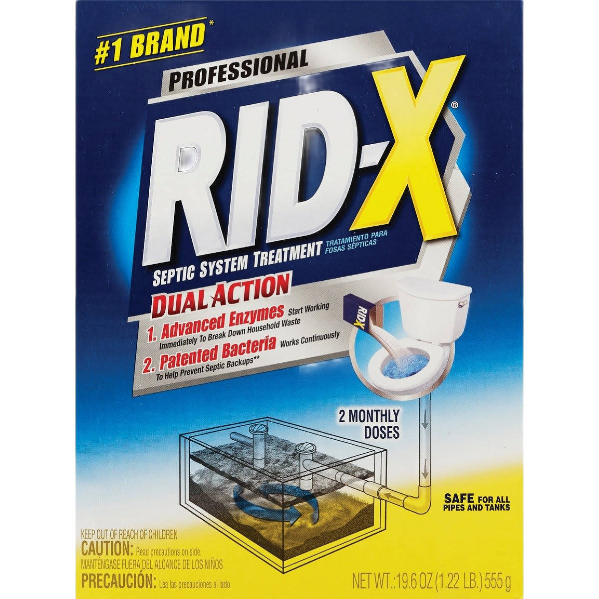 Rid-X professional septic system treatment powder with dual action formula for Plumbing and Drain Cleaners collections under $50