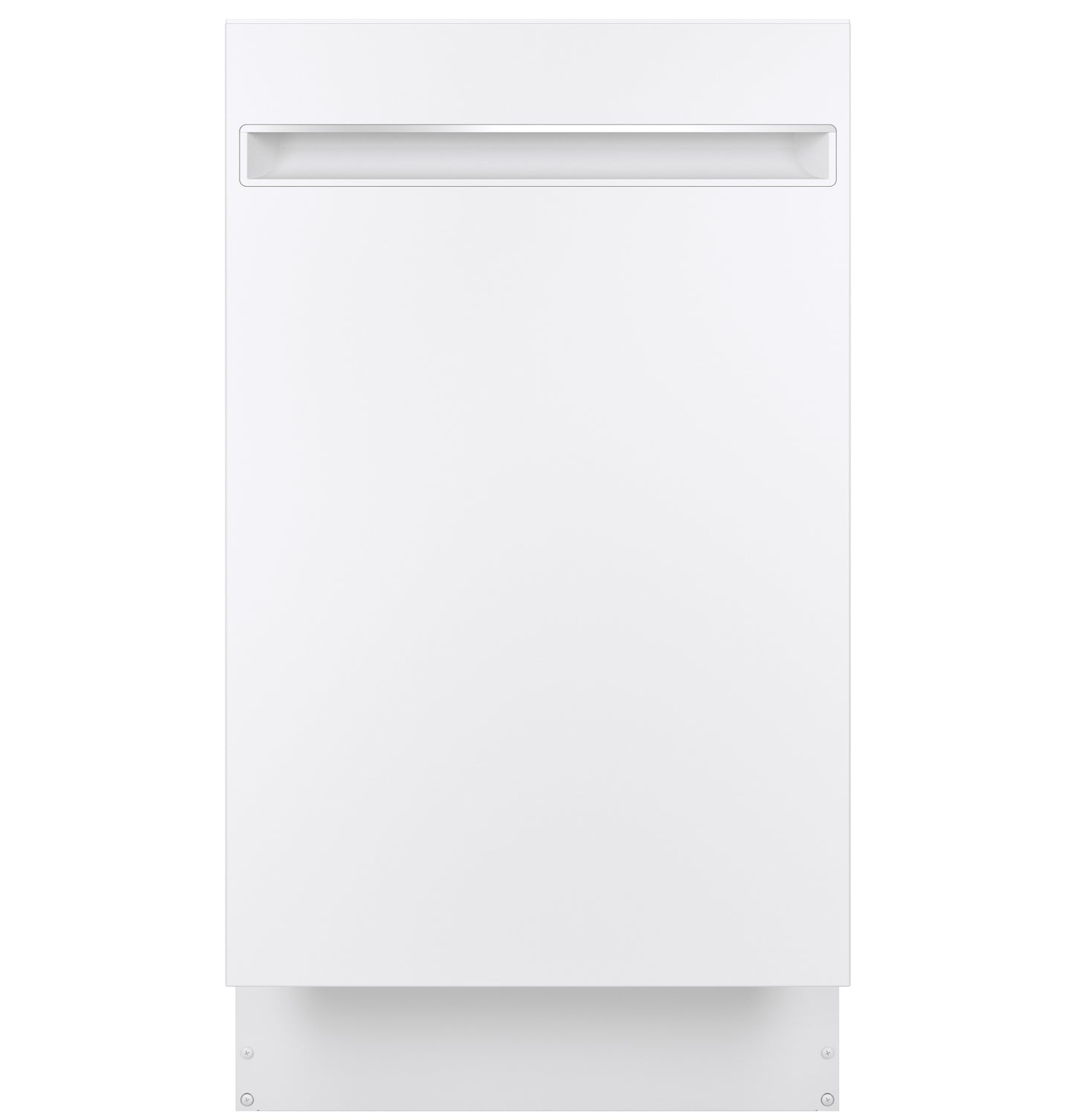 White 18-inch ADA compliant dishwasher with integrated handle and concealed stainless steel interior in dishwashers collection