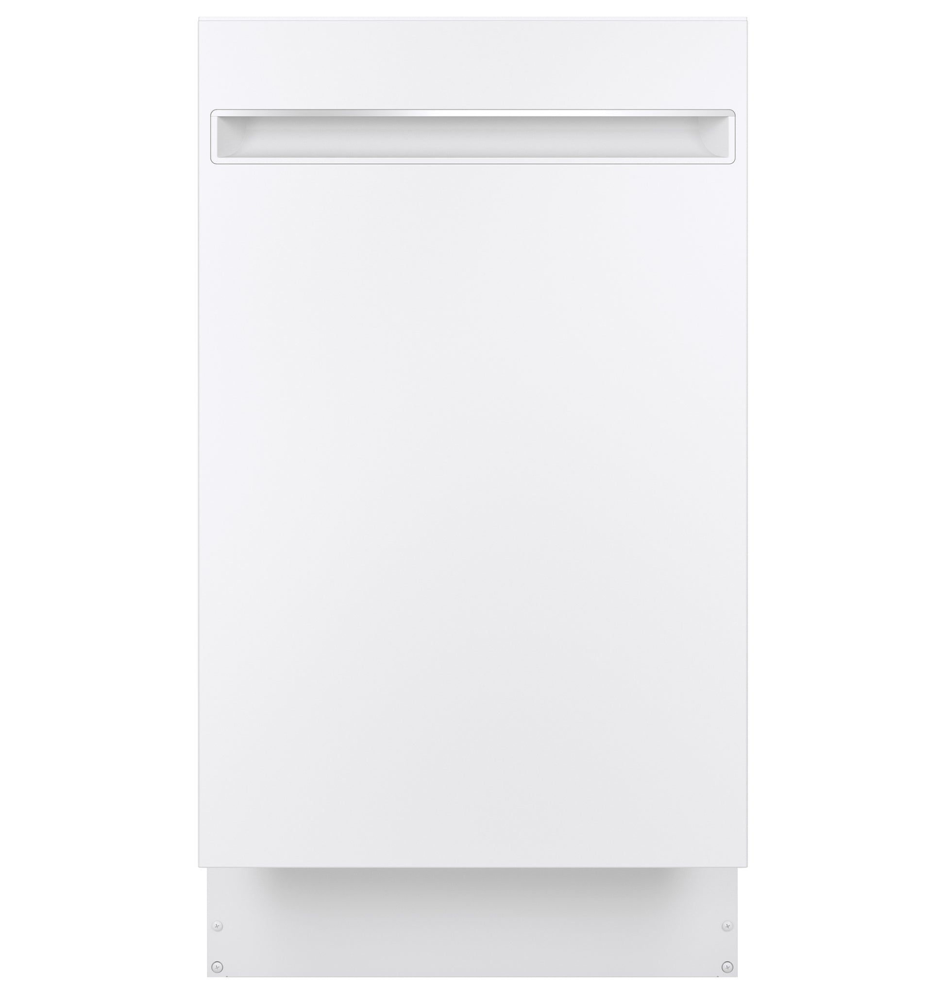 White 18-inch ADA compliant dishwasher with integrated handle and concealed stainless steel interior in dishwashers collection