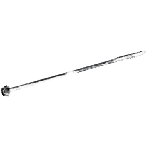 Long black structural screw with hex washer head for heavy-duty wood fastening in hardware and fasteners category