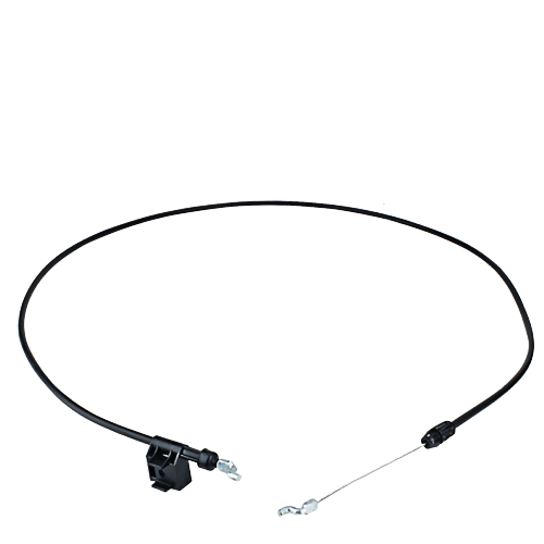 Operator presence cable with black outer sheath and metal connectors for John Deere parts and home improvement tools