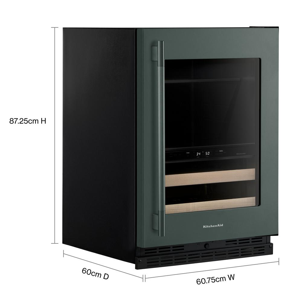 24" Beverage Center with Glass Door and Wood-Front Racks