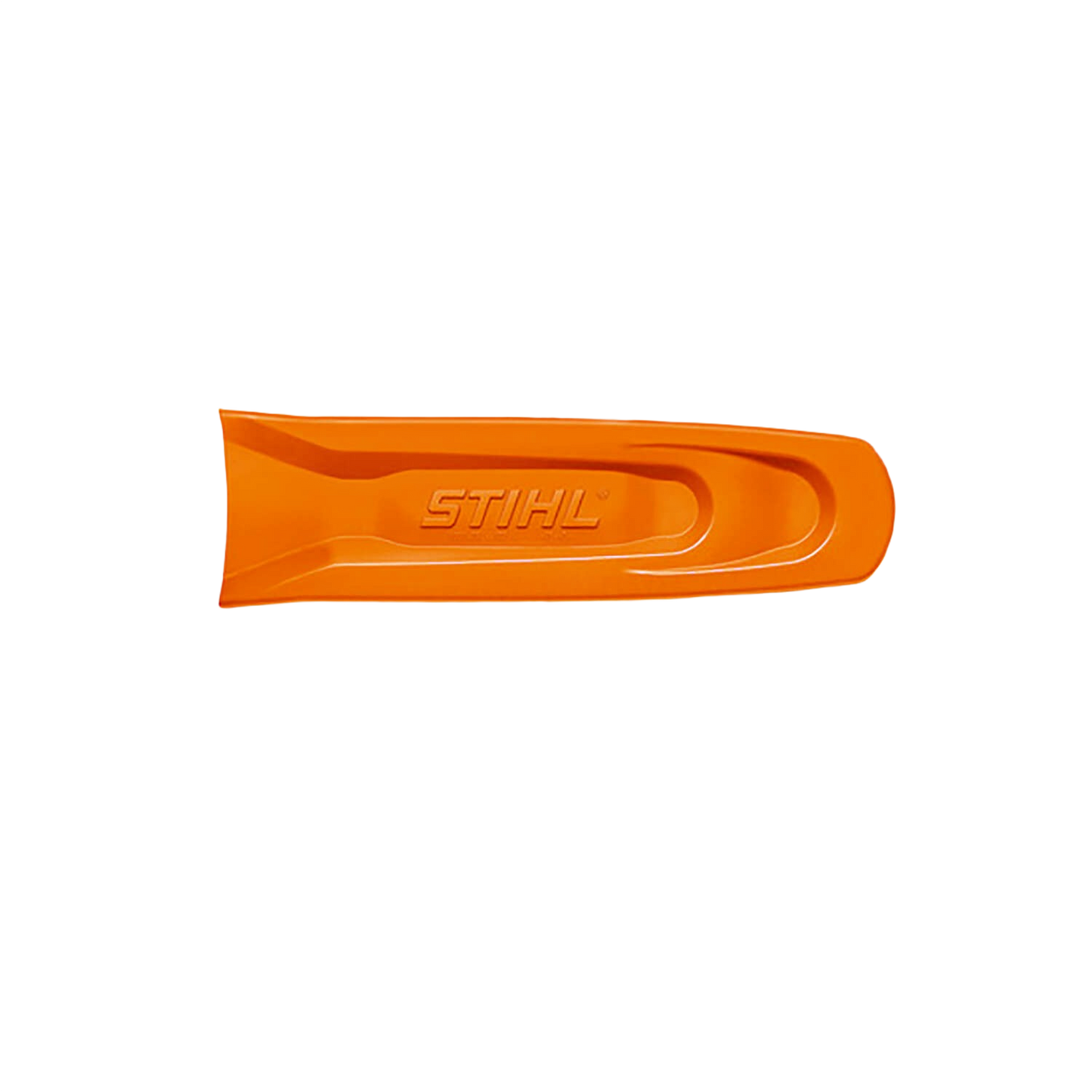 Orange protective bar scabbard designed for chainsaw storage and transport in STIHL Parts & Accessories collection