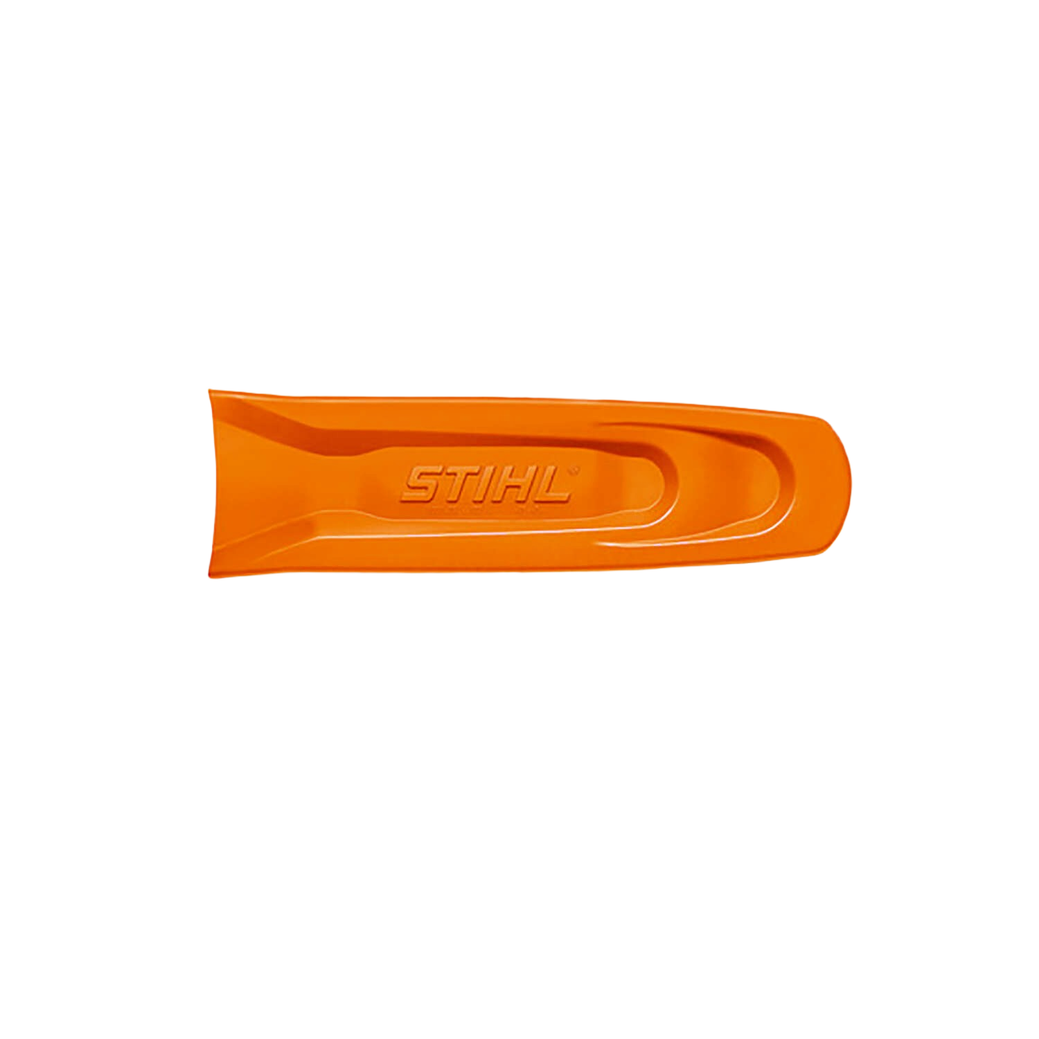 Orange protective bar scabbard designed for chainsaw storage and transport in STIHL Parts & Accessories collection