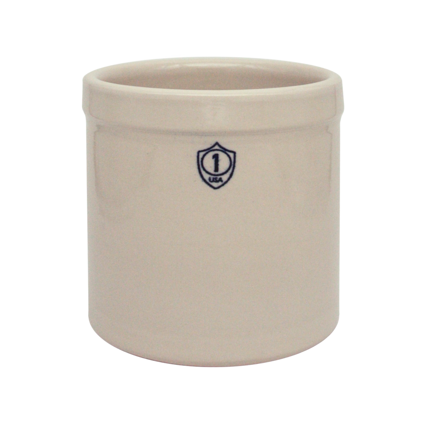 Traditional 1-gallon stoneware crock in neutral color, ideal for kitchenware and food preservation tasks