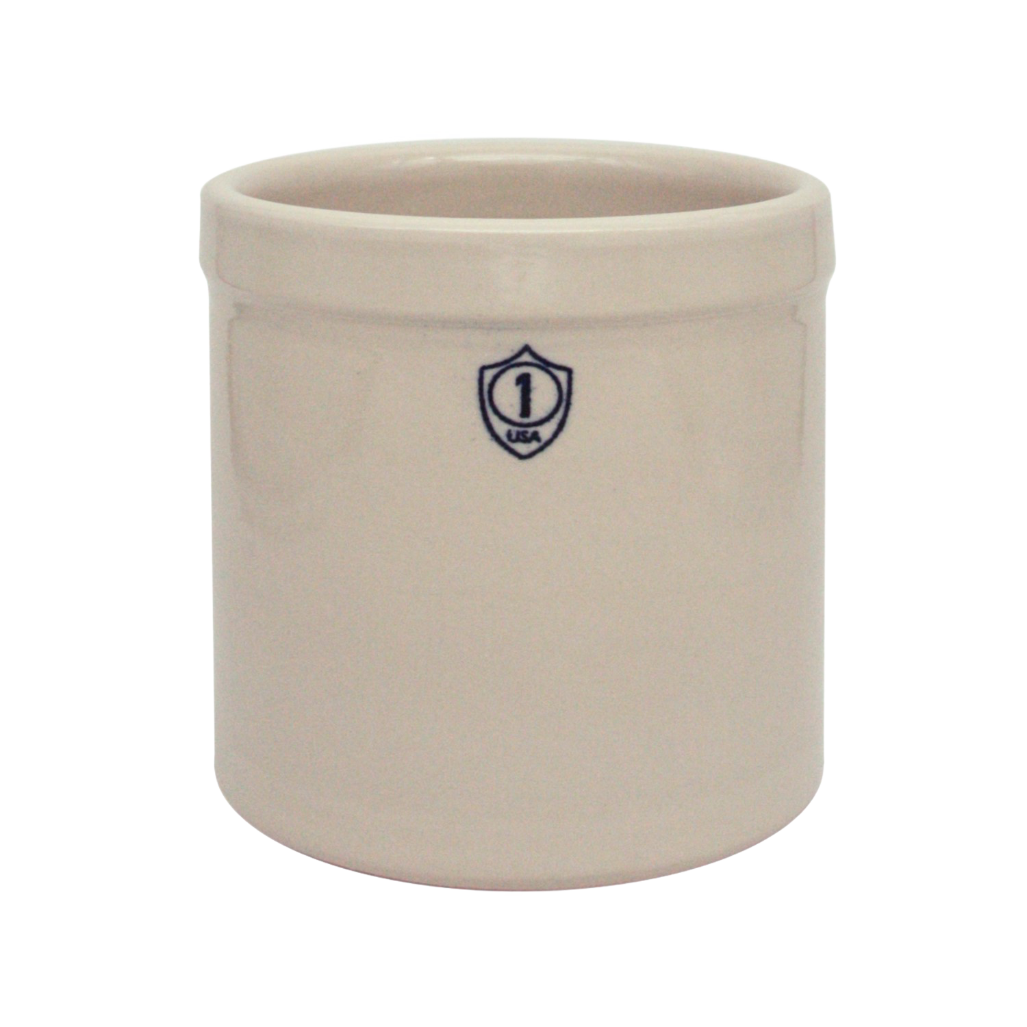 Traditional 1-gallon stoneware crock in neutral color, ideal for kitchenware and food preservation tasks