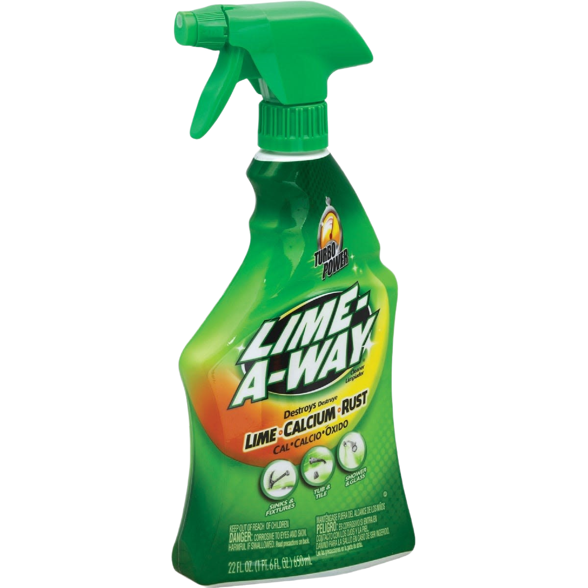 Green trigger spray bottle of lime, calcium, and rust remover cleaner in Cleaning Supplies and Under $50 collections