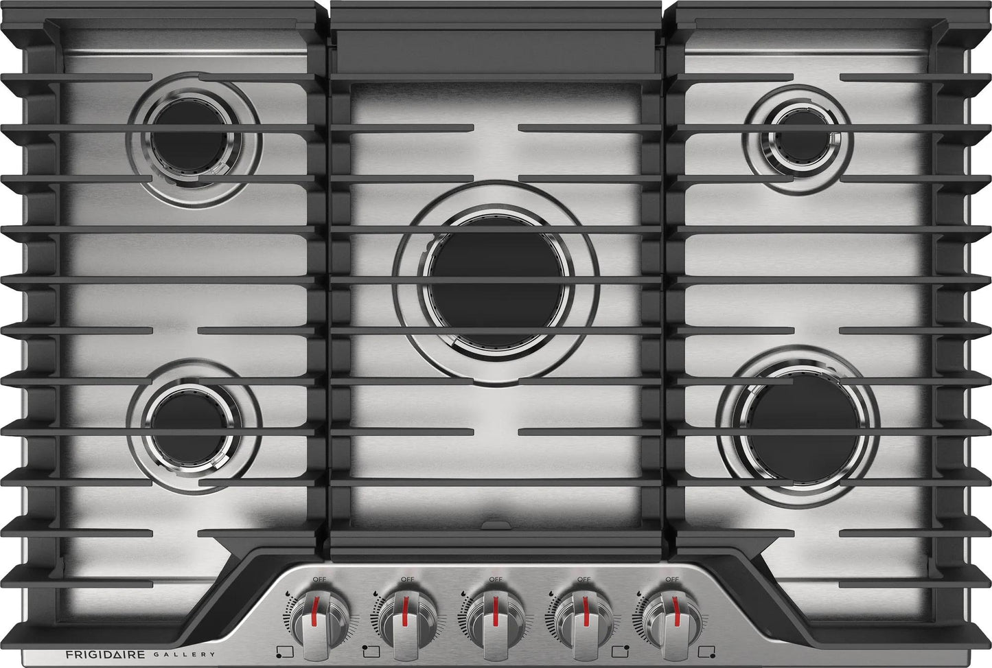 30" gas cooktop with five variable burners and continuous cast iron grates in Cooktops and Kitchenware collections