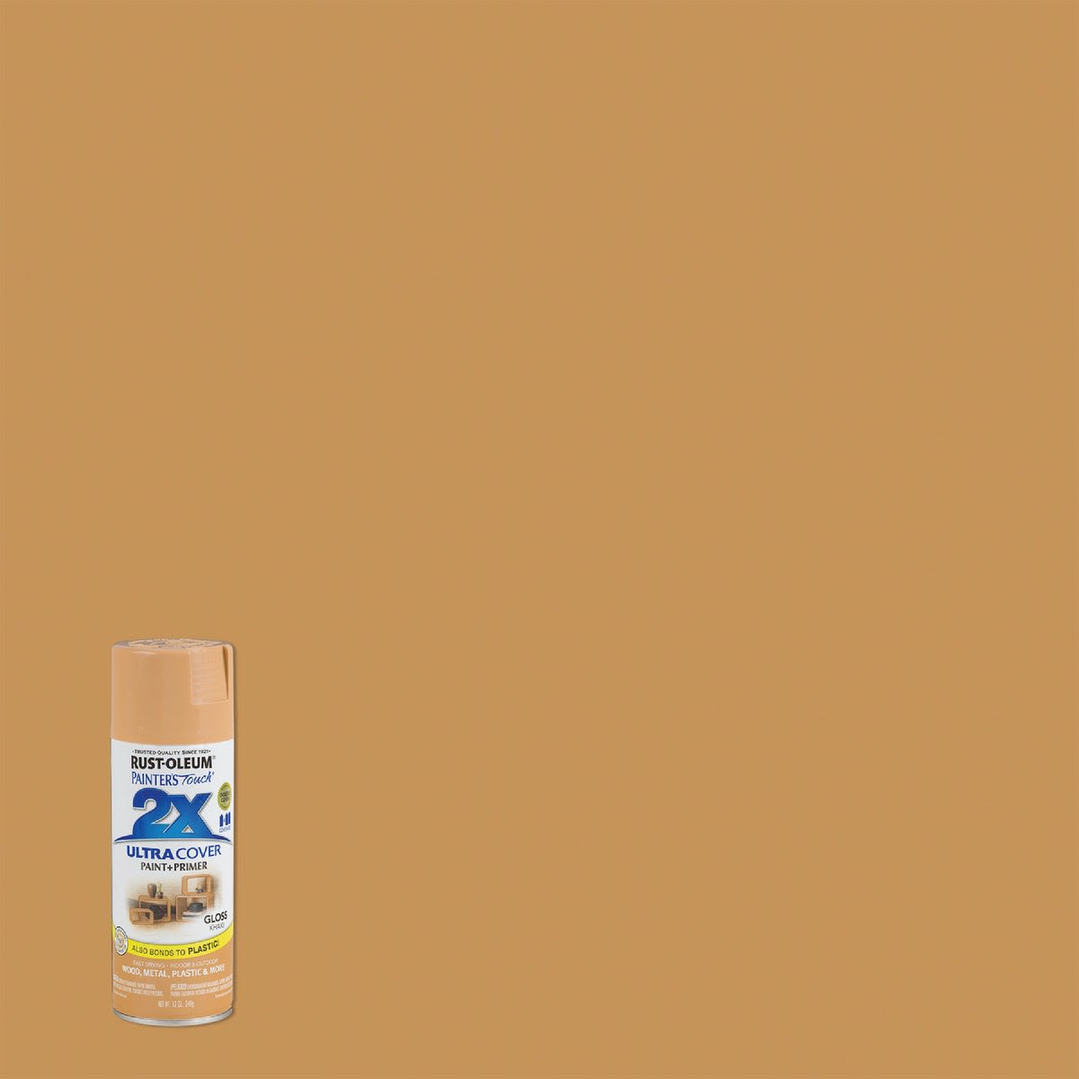 Khaki gloss spray paint can with primer for home improvement in Rust Oleum spray paint and supplies under $50 collection