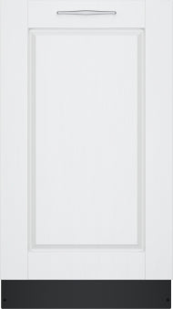 White built-in dishwasher panel front with recessed center and black toe kick in Kitchen & Kitchenware collections