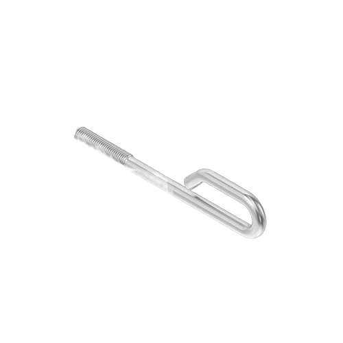 Stainless steel adjustable lift rod with threaded end and bent loop for equipment or machinery applications
