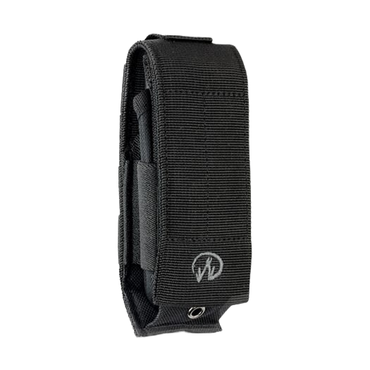 Compact black nylon sheath with MOLLE attachment for secure tool storage in home improvement and outdoor use