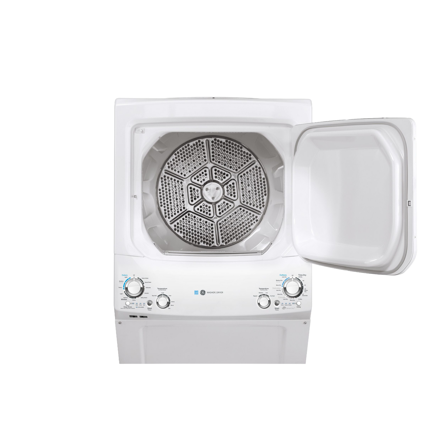 GE Unitized Spacemaker® ENERGY STAR® 3.9 cu. ft. Capacity Washer with Stainless Steel Basket and 5.9 cu. ft. Capacity Gas Dryer