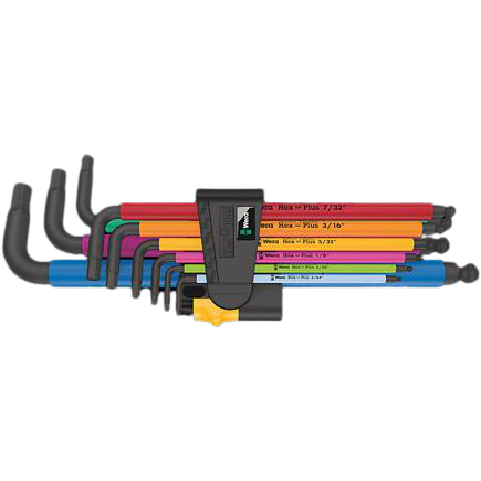 Multi-color Hex-Plus L-key set with ergonomic handle for woodworking tools and hand tool accessories collections