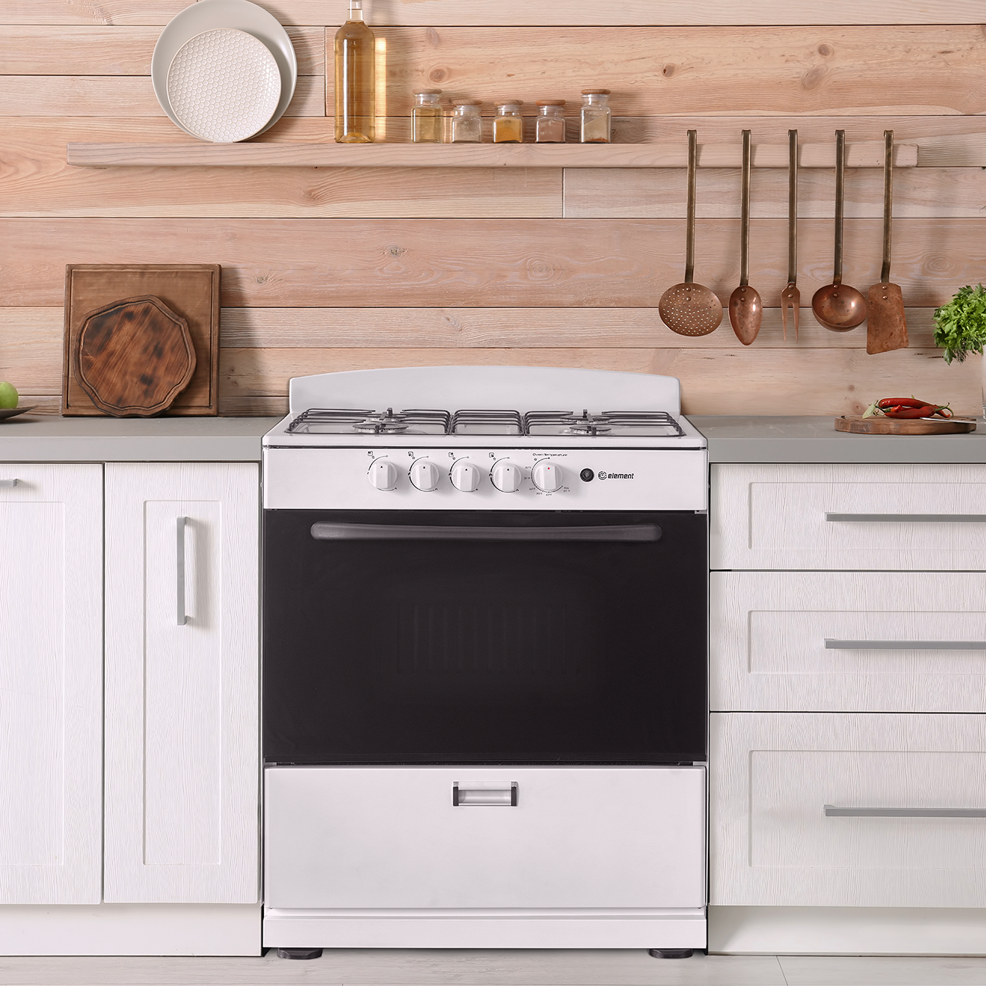 Element Electronics 4.0 cu. ft. 30", 4-Burner Gas Range (EEGR3A4MCCW)
