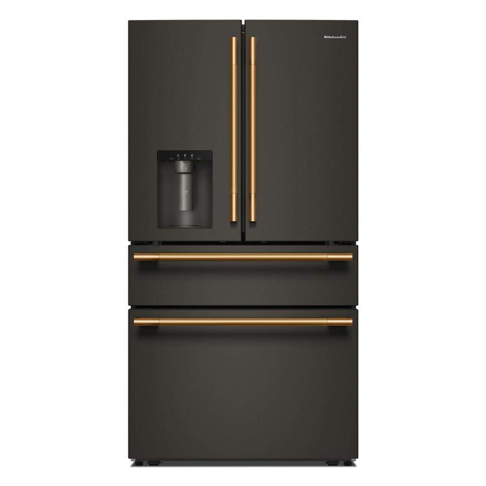 29 cu. ft. black French door refrigerator with copper handles and exterior water and ice dispenser in KitchenAid Appliances