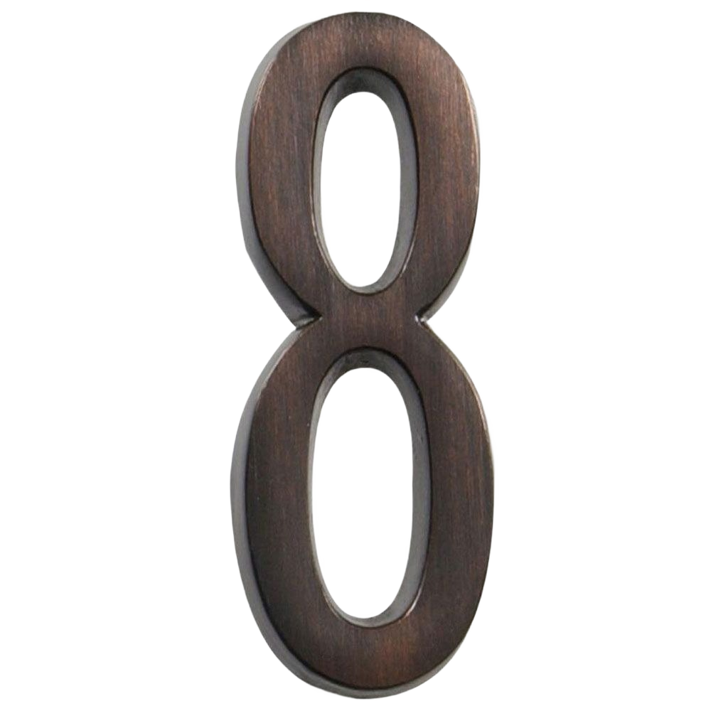 Bronze adhesive number 8 with smooth finish for easy installation in home improvement projects
