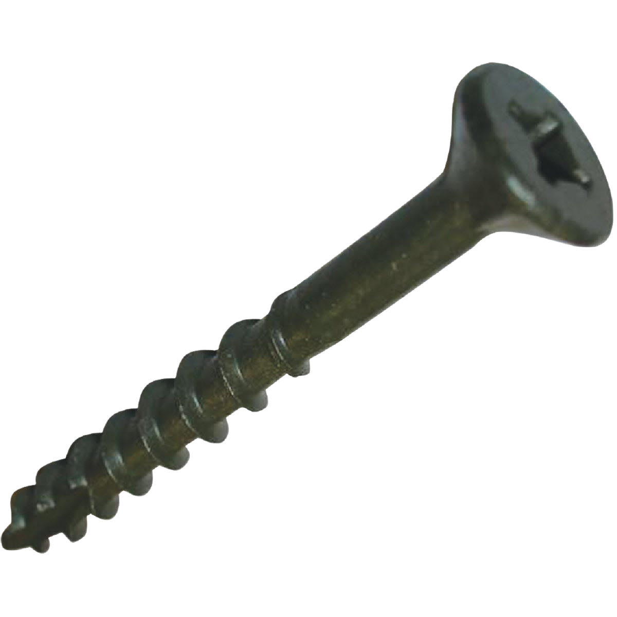 Flat head Phillips wood screw in dark finish for hardware and fasteners in home improvement projects