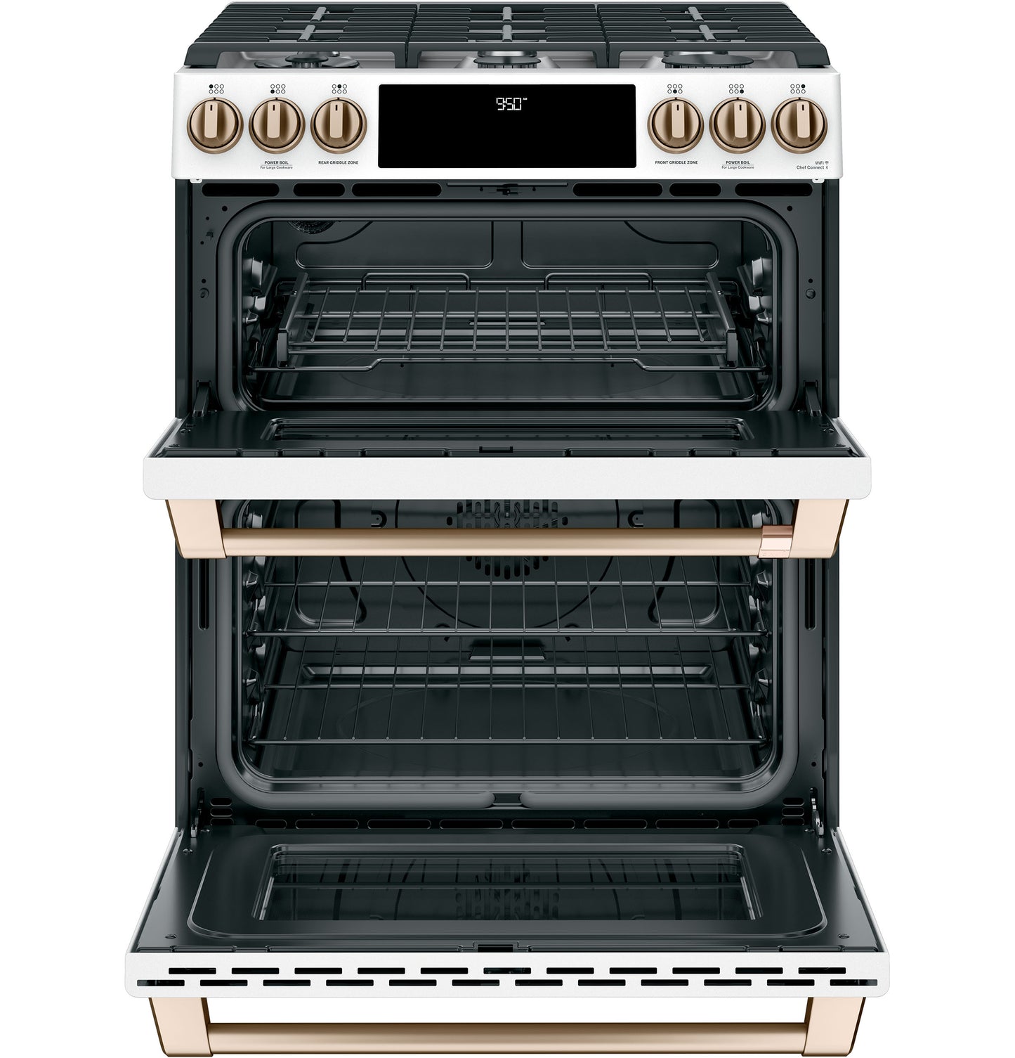 CAFÉ™ 30" Smart Slide-In, Front-Control, Dual-Fuel, Double-Oven Range with Convection
