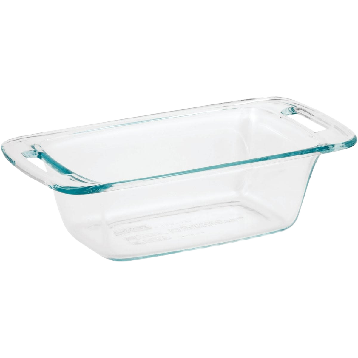 Clear glass loaf dish with easy-grip handles, suitable for kitchenware and home use under $50
