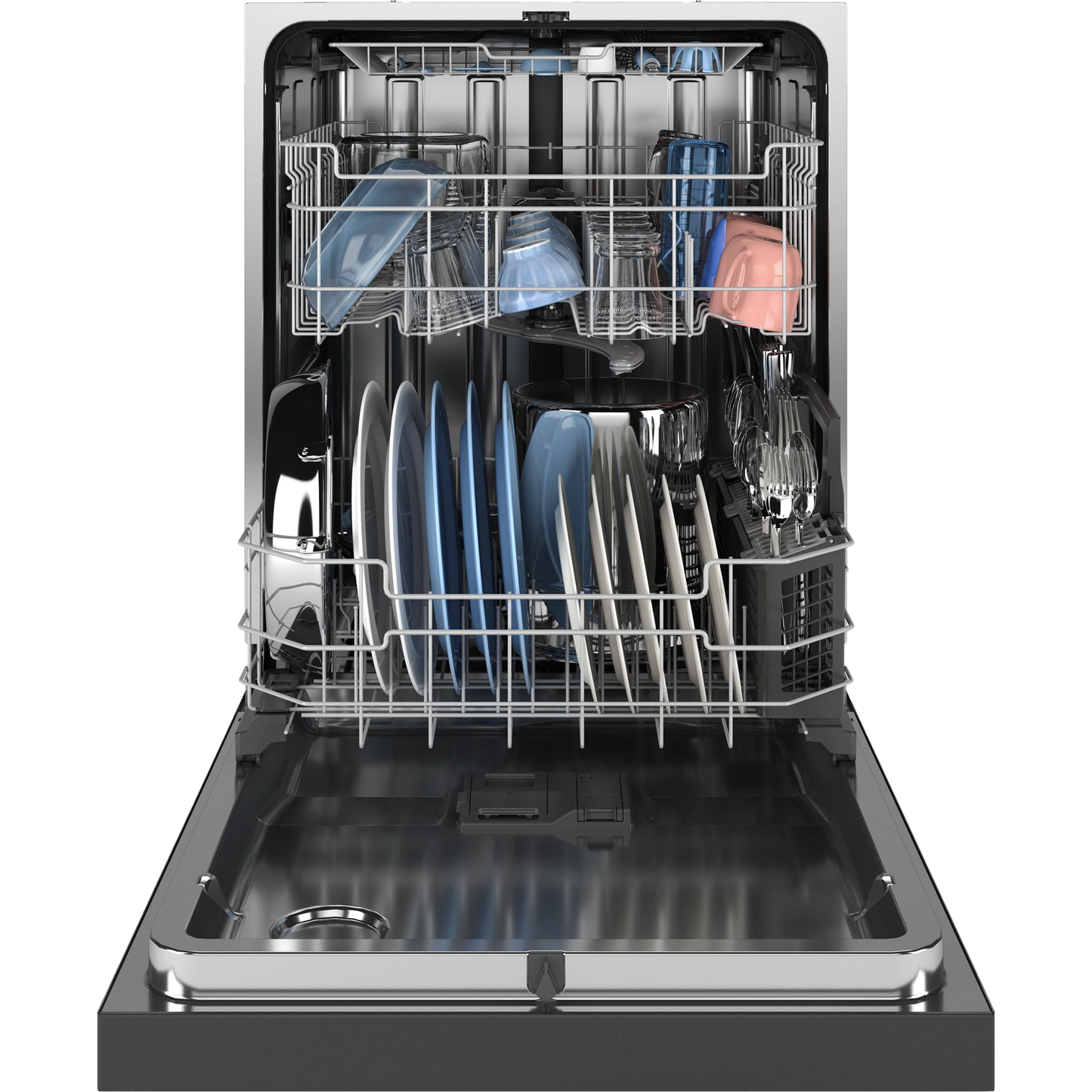 GE® ENERGY STAR® Front Control with Stainless Steel Interior Dishwasher with Sanitize Cycle