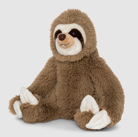 Soft brown sloth plush toy with white face and claws, part of Dolls & Stuffed Animals under $50 collection