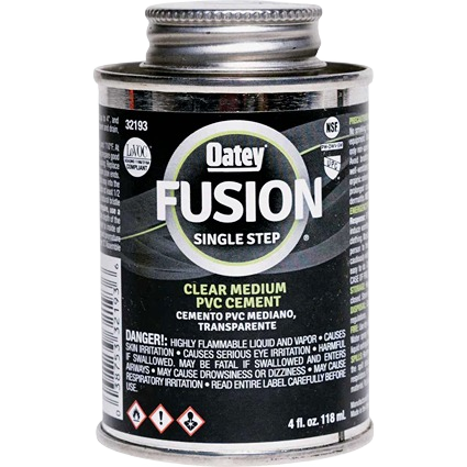 4 oz. can of clear medium PVC cement for plumbing repairs in pipe cement and plumbing tools collections under $50