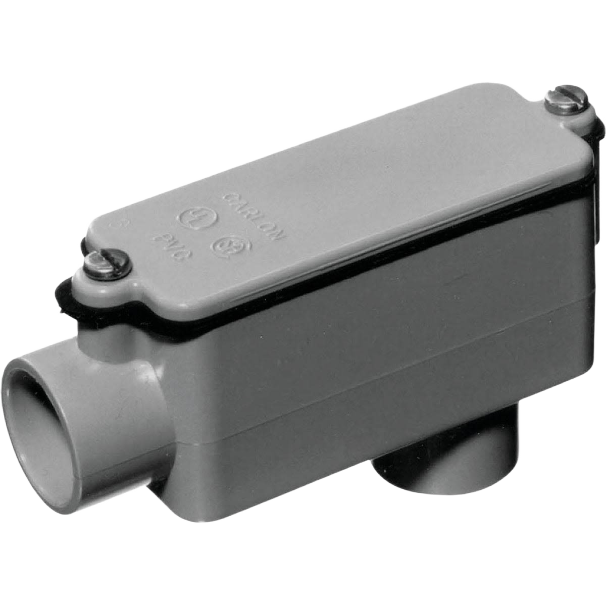 Gray PVC electrical conduit LB access fitting for wiring and conduit systems in Electrical and Home Improvement collections