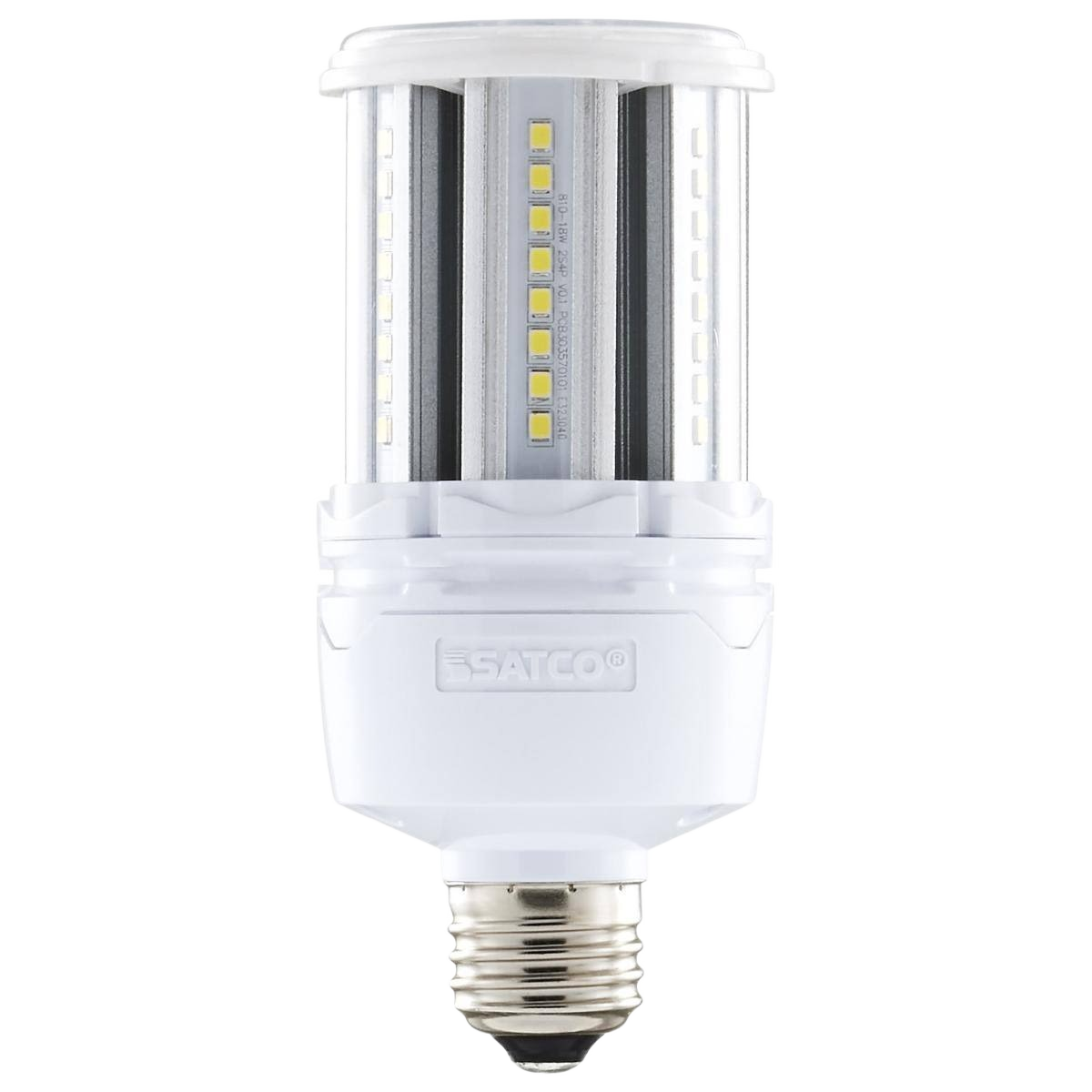 18 watt LED corncob light bulb with white base for energy-efficient lighting in home improvement and electrical projects