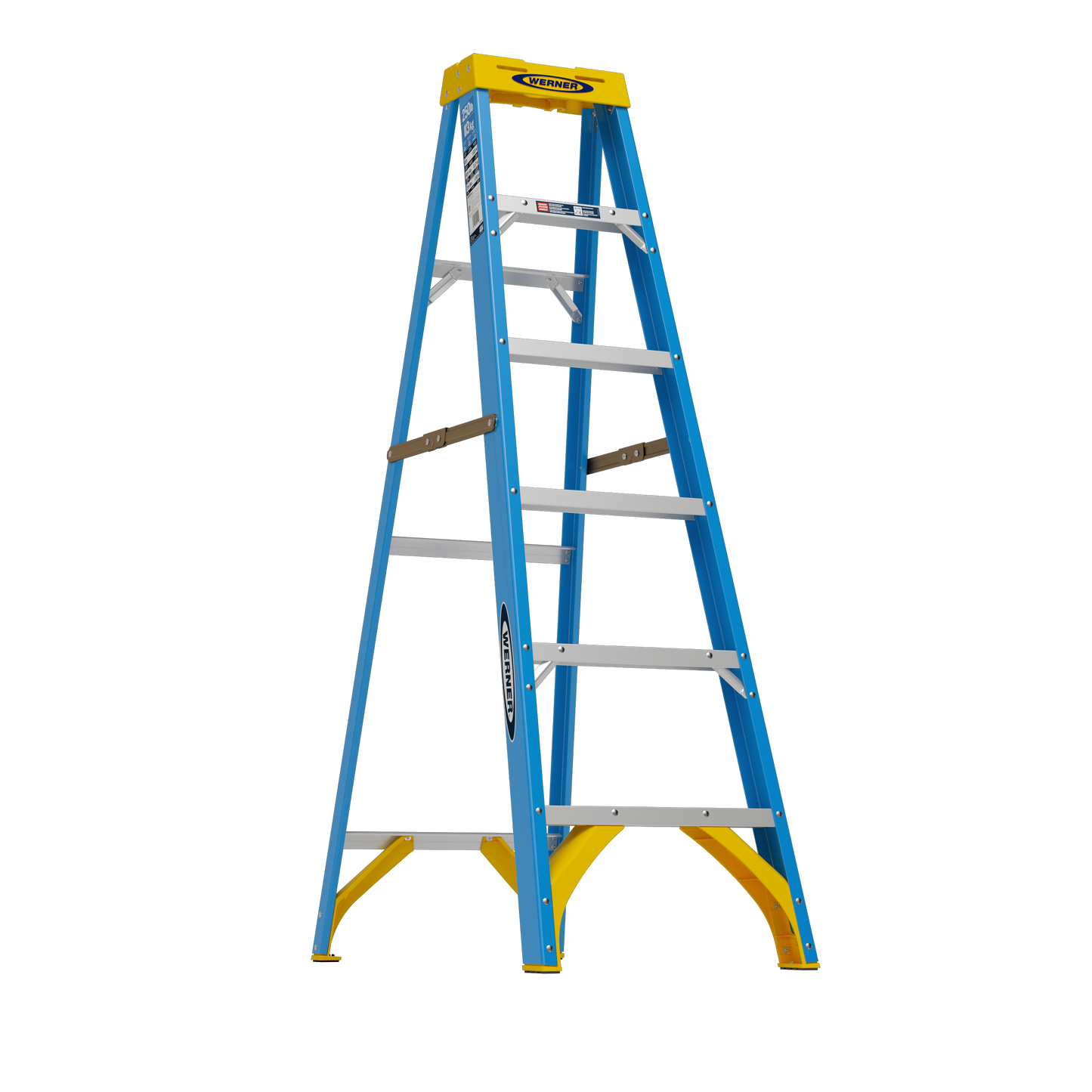 Werner Fiberglass Step Ladder with 250 lb. Load Capacity, 6 ft.