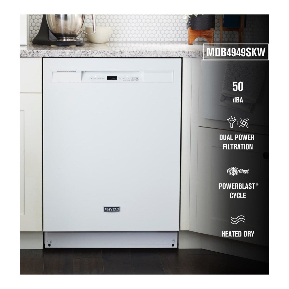24” Front Control Dishwasher with Dual Power Filtration and PowerBlast® Cycle - 50 dBA