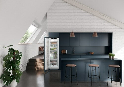 Built-in freezer with transparent drawers in modern kitchen setting, part of Refrigerators and Kitchen & Kitchenware collections