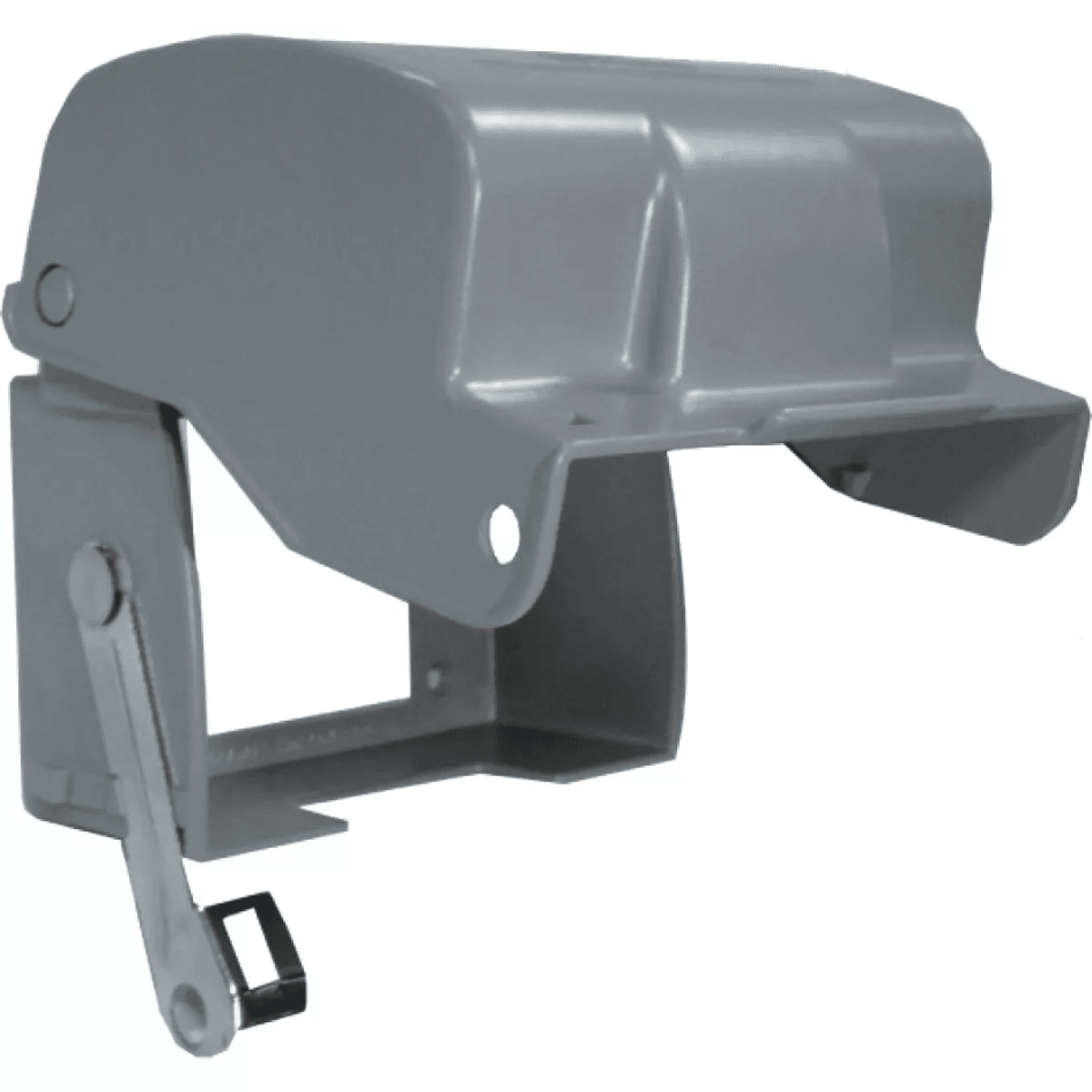 Gray metallic horizontal in-use cover with extra-duty design for outdoor electrical protection and home improvement