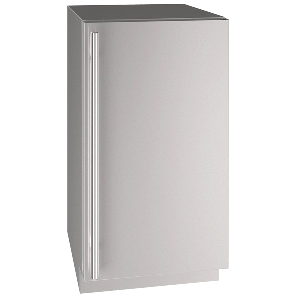 18 inch stainless steel refrigerator with sleek handle, suitable for kitchen and appliances collections.
