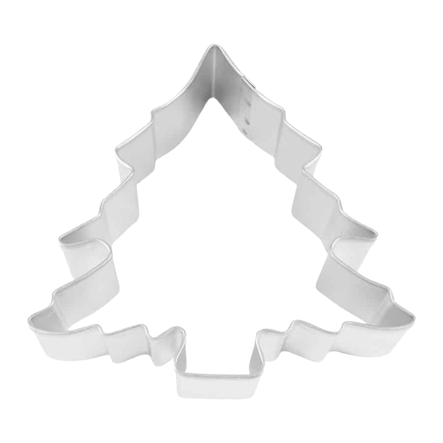 Tinplated steel cookie cutter shaped like a 5-inch Christmas tree for bakeware and kitchen gadget use under $50